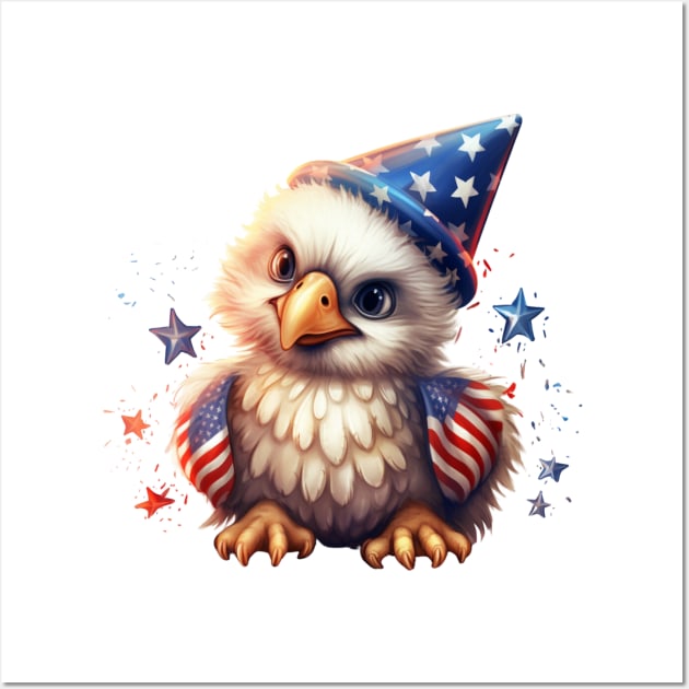 4th of July Baby Bald Eagle #3 Wall Art by Chromatic Fusion Studio